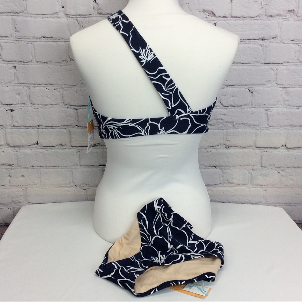 Kona Sol 2 Piece Swimsuit Floral Swirl Navy/White - Picture 12 of 12
